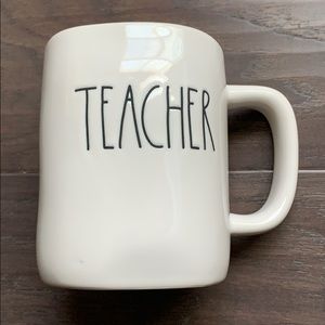 BRAND NEW RAE DUNN ‘TEACHER’ MUG WITH RED INSIDE